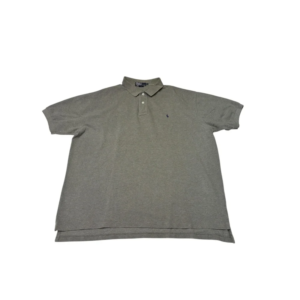 Vtg Polo Ralph Lauren Men's Heather Gray Short Sleeve‎ Polo Shirt XXL